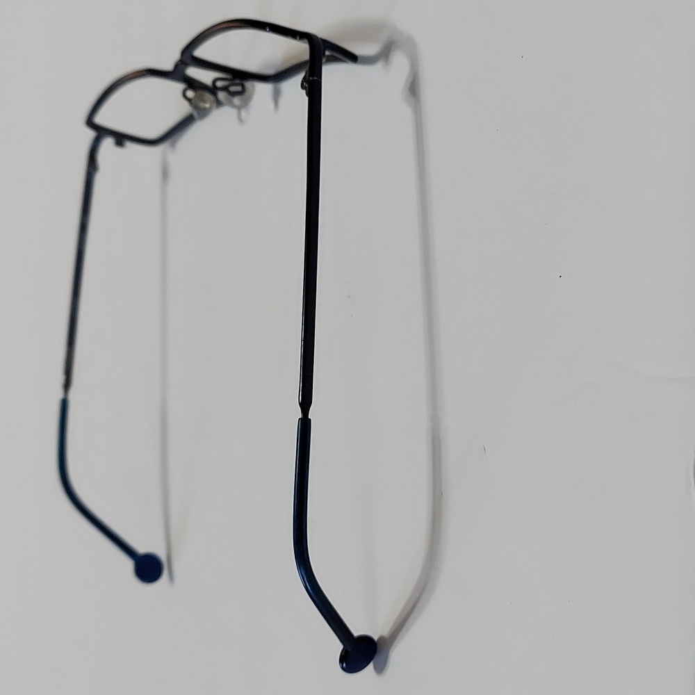 Titanium Rectangular Blue Frame L.A. Eyeworks Uni… - image 4